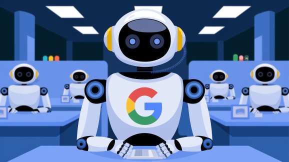 A google robot handling customer service case
