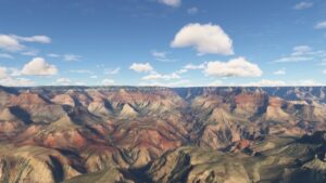 The simulated Grand Canyon in Microsoft Flight Simulator 2024.