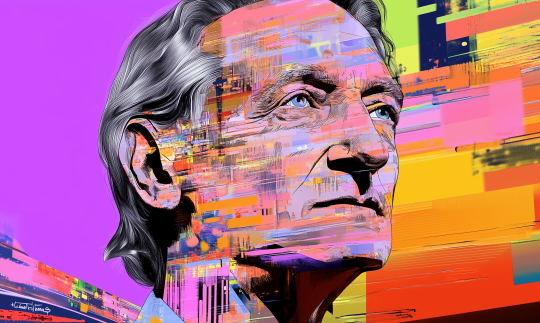 Abstract AI art of Geoffrey Hinton