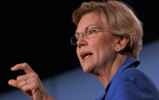 En bild av senator Warren som representerar Massachusetts