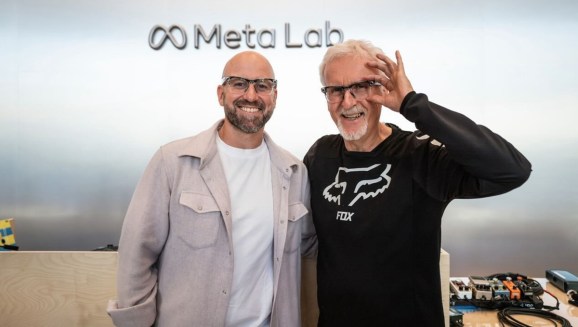 Meta's Andrew "Boz" Bosworth (left) and James Cameron of Lightstorm Vision.