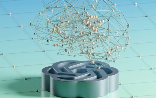 Image of a digital brain over the ChatGPT logo as Sam Altman reflects on OpenAI and its AI achievements so far and journey towards achieving superintelligence and AGI.