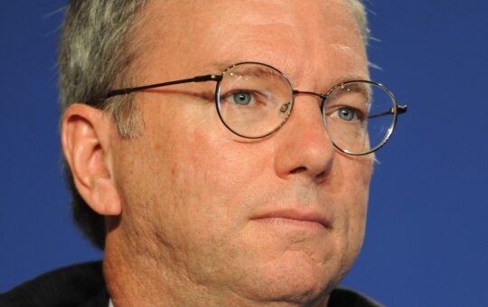 Photo of Eric Schmidt, former CEO of Google, as he warns during the AI Action Summit of the extreme risk posed by AI misuse by rogue nations that could do serious harms without responsible governance from artificial intelligence companies and sensible legislation and oversight from national governments to ensure ethical developments and reduce the risks to society.