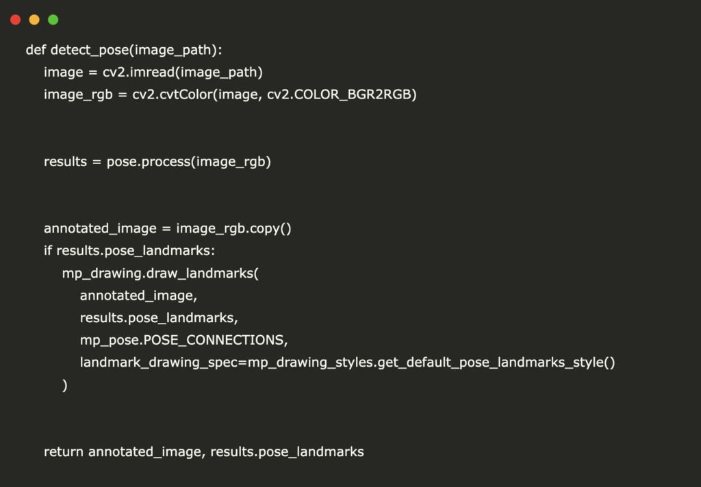 A Code Implementation for Advanced Human Pose Estimation Using MediaPipe, OpenCV and Matplotlib