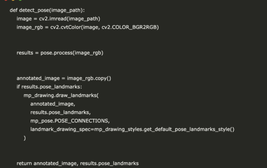 A Code Implementation for Advanced Human Pose Estimation Using MediaPipe, OpenCV and Matplotlib