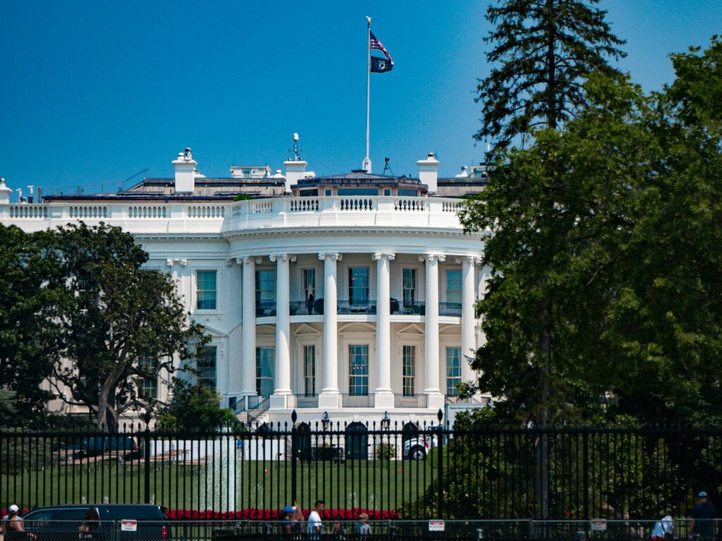 Photo of the White House in Washington as OpenAI and Google are each urging the US government to take decisive action to secure the nation's AI leadership.