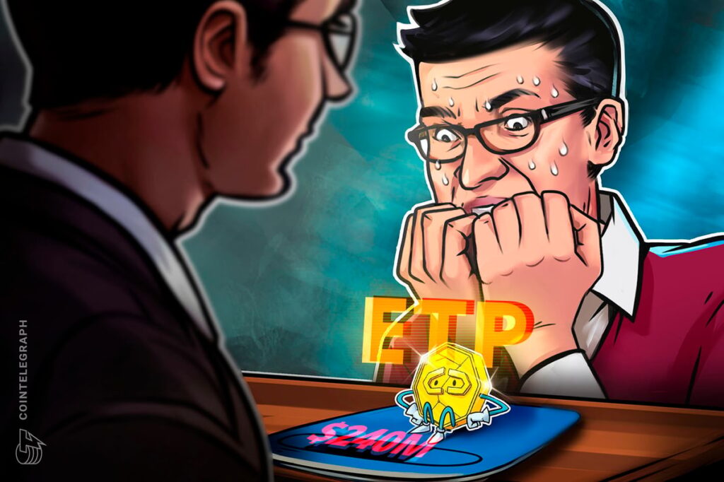 Crypto ETPs shed $240M last week amid US trade tariffs — CoinShares