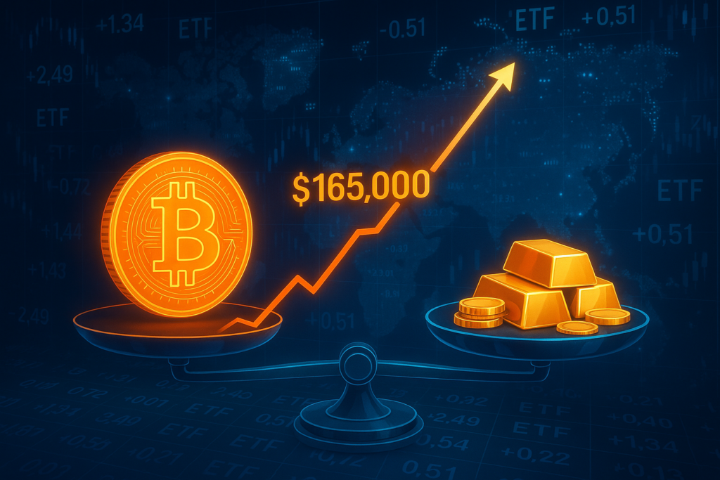 JPMorgan sees Bitcoin climbing to $165,000 by year-end, citing gold valuation gap