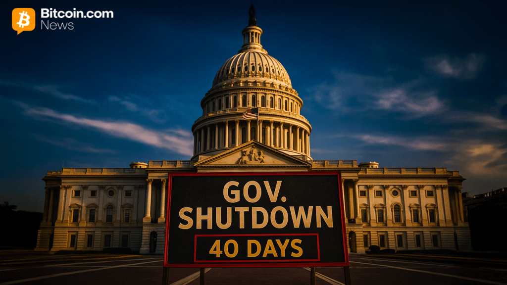 US Government Shutdown Hits Day 40 as Polymarket Traders Bet 60% on Mid-November or Later