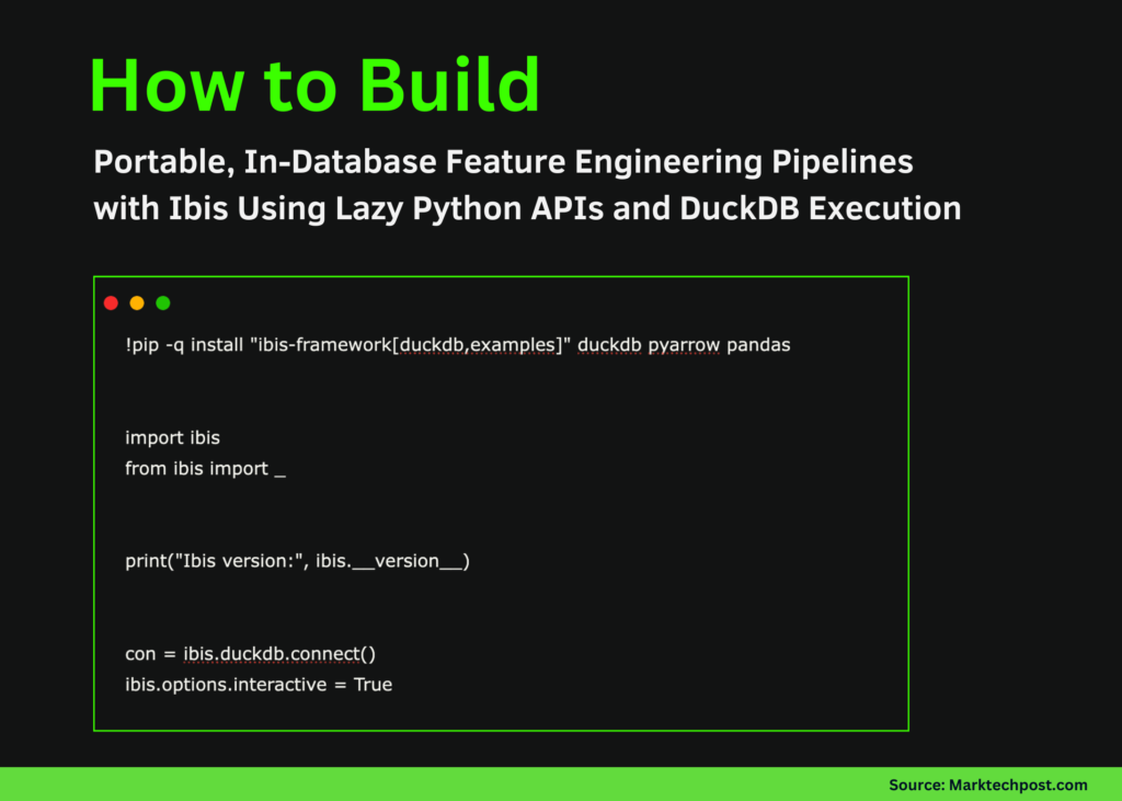 How to Build Portable, In-Database Feature Engineering Pipelines with Ibis Using Lazy Python APIs and DuckDB Execution