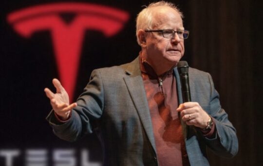 Tesla stock up 100% since Walz criticism, as he exits 2026 governor race