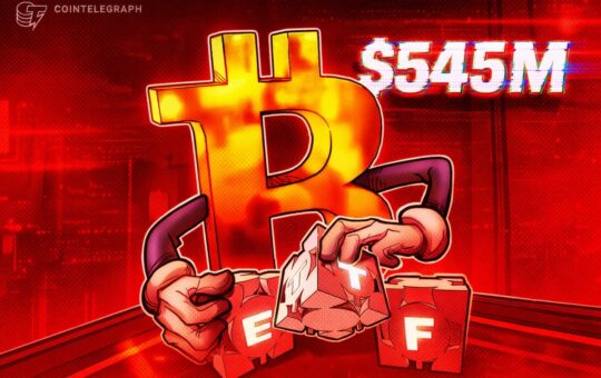 Bitcoin ETFs Extend Losses As Daily Outflows Hit $545 Million