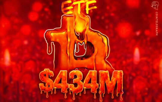 Bitcoin ETFs Record $434M Outflows Amid BTC Slide Below $70K