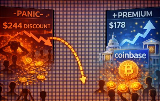 Bitcoin Flips To A Premium On Coinbase As US Institutions Absorb Global Retail Panic – Details