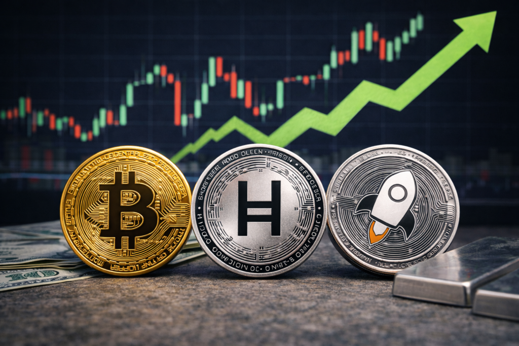 Hedera (HBAR) and Stellar (XLM) prices rose sharply as altcoins surged amid Bitcoin
