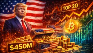Trump-Backed American Bitcoin Accumulates $450M BTC, Enters Top 20 Treasury Holders