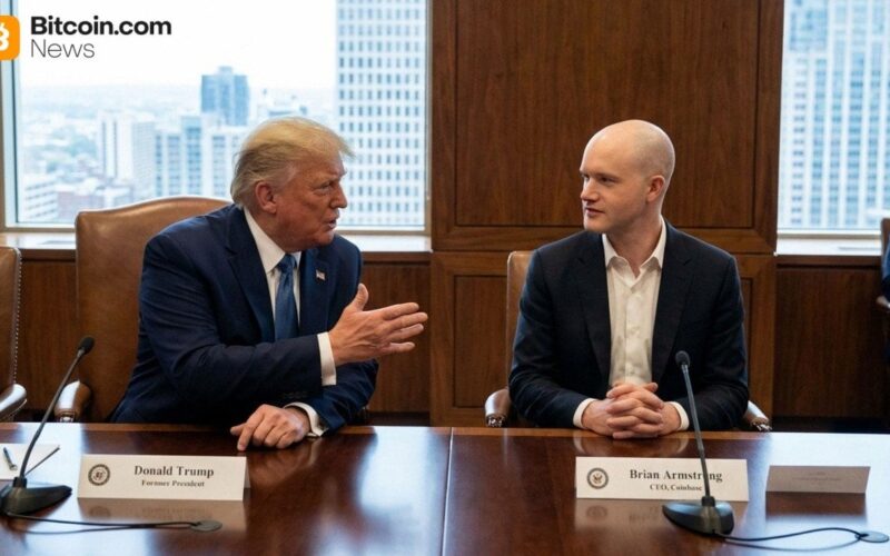 Trump Meets Coinbase CEO, Blames Banks for Stalling Crypto Bill