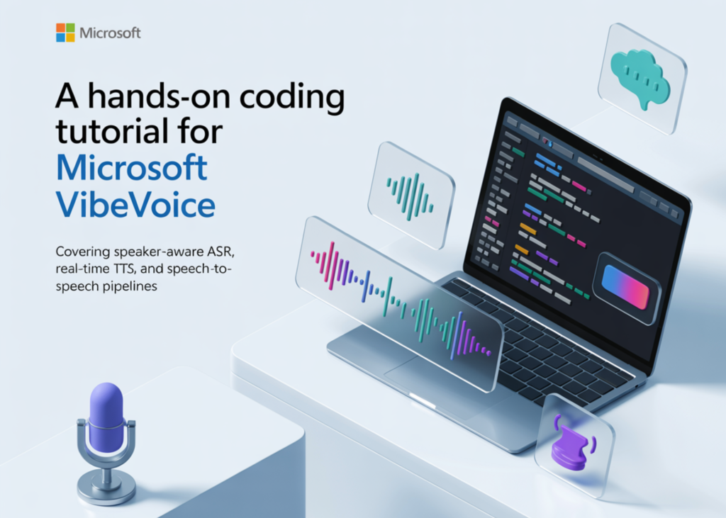 A Hands-On Coding Tutorial for Microsoft VibeVoice Covering Speaker-Aware ASR, Real-Time TTS, and Speech-to-Speech Pipelines