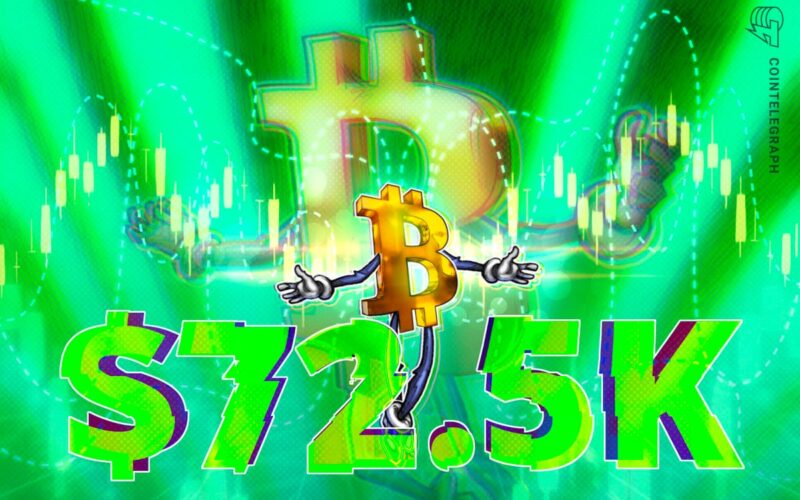 Bitcoin Catches A Break With US Stocks As BTC Climbs To $72,500