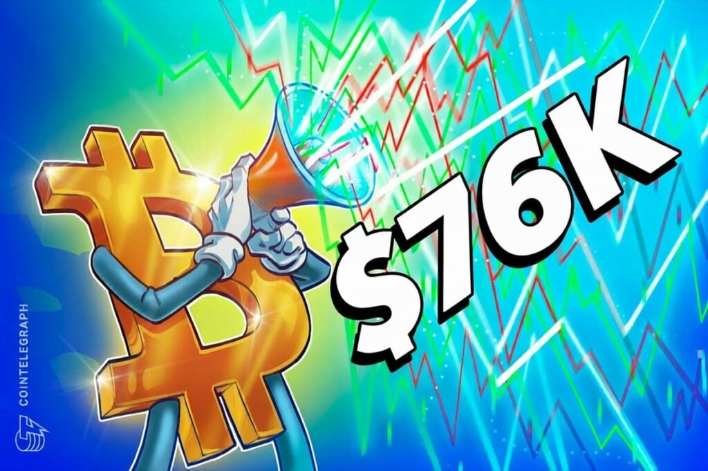 Bitcoin Hitting Resistance After Rally to $76K: CryptoQuant