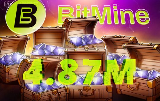 Bitmine Expands ETH Treasury with Major Purchase, Nears 5% Supply