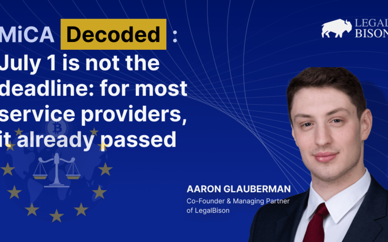 July 1 Is Not the Deadline. For Most Service Providers, It Already Passed – Legal Bitcoin News