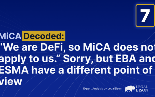 'We Are DeFi, so MiCA Does Not Apply to Us.' Sorry, but EBA and ESMA Have a Different Point of View – Bitcoin News