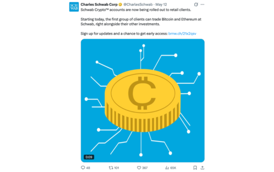 Charles Schwab Opens Spot Crypto Trading to Millions of Retail Customers