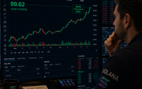 A trader observing SOL approaching $100