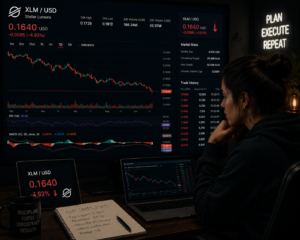 XLM drops below the $0.165 support