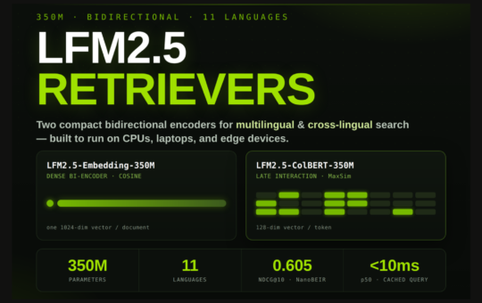 Liquid AI Introduces LFM2.5-Embedding-350M and LFM2.5-ColBERT-350M: Dense Bi-Encoder and Late-Interaction Models for Fast Multilingual Search Across 11 Languages