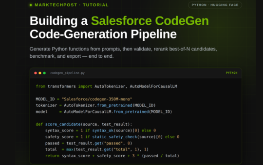 Salesforce CodeGen Tutorial: Generate, Validate, and Rerank Python Functions With Unit Tests and Safety Checks
