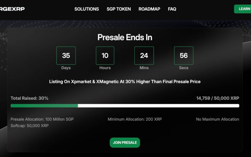 SurgeXRP Presale Accelerates Following XRP Upgrade News, 30% of Soft Cap Filled Before RWA Platform Debut