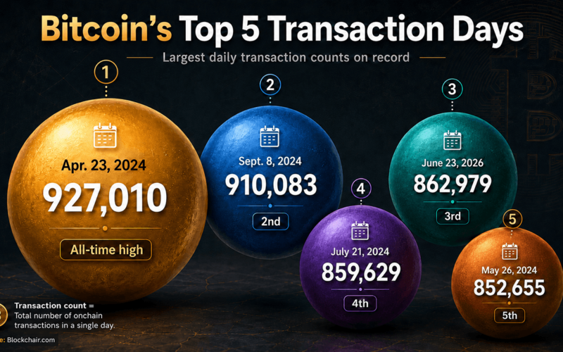 Bitcoin Transactions per Day Rebound in 2026, Reaching Third-Busiest Day Ever