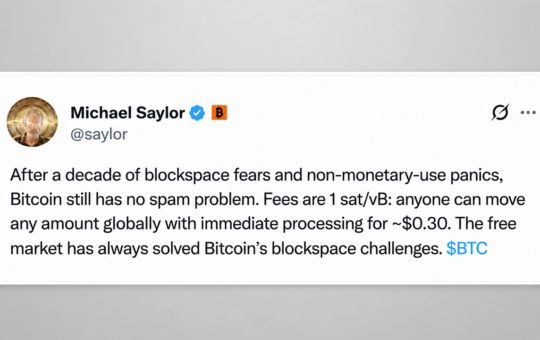 Michael Saylor Declares Bitcoin Has ‘No Spam Problem’ as BIP-110 Debate Escalates