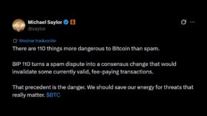 Michael Saylor Slams Bitcoin's Controversial Anti-Spam Fork