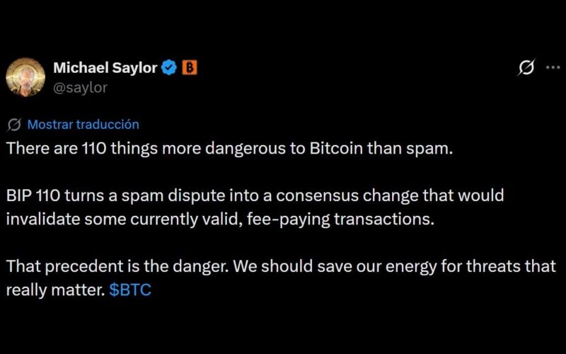 Michael Saylor Slams Bitcoin's Controversial Anti-Spam Fork