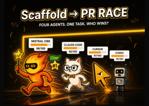 Mistral Vibe for Code vs Claude Code vs Cursor vs Codex: Four Agents Scored on One Scaffold-to-PR Task