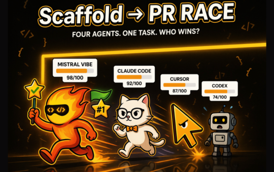 Mistral Vibe for Code vs Claude Code vs Cursor vs Codex: Four Agents Scored on One Scaffold-to-PR Task