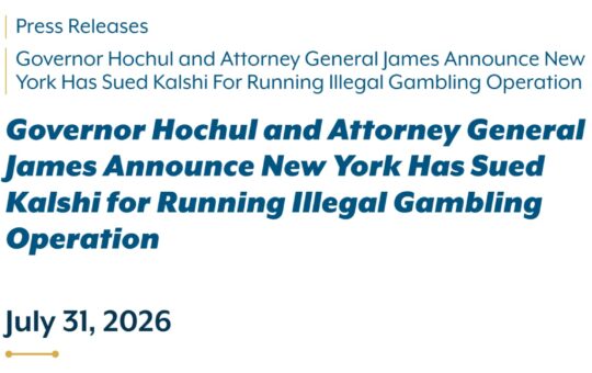 NY Sues Kalshi, Demanding $100K Fine Per Illegal Bet