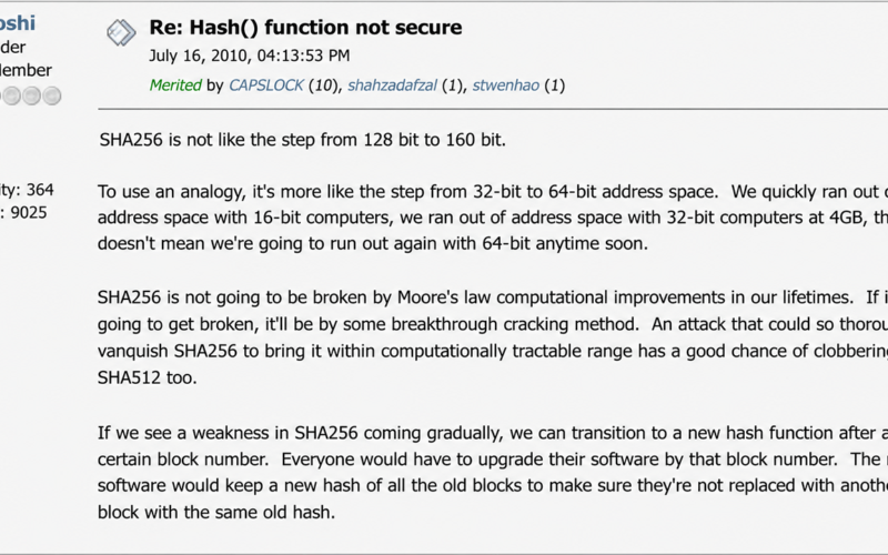 Satoshi Nakamoto Predicted Bitcoin's Hash Defense 16 Years Before Quantum Fears