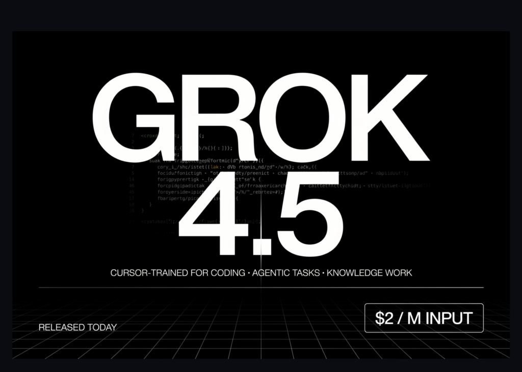 SpaceXAI Releases Grok 4.5, a Cursor-Trained Model for Coding, Agentic Tasks, and Knowledge Work at $2/M Input