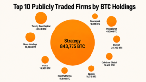 Top 10 Publicly Traded Firms by BTC Holdings Reveal a Million-Bitcoin Power Bloc