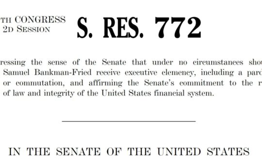 US Senate Unanimously Opposes Any Pardon for Sam Bankman-Fried After FTX Fraud