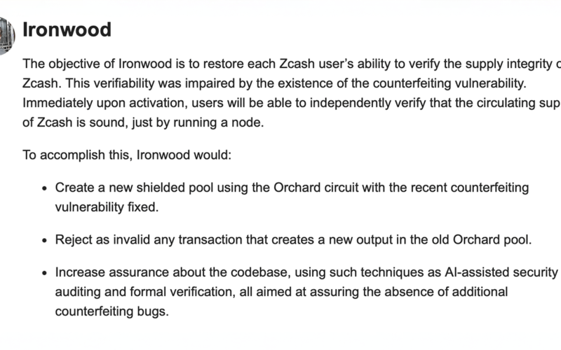Zcash Price Climbs 13% in a Week as Network Preps Ironwood Upgrade