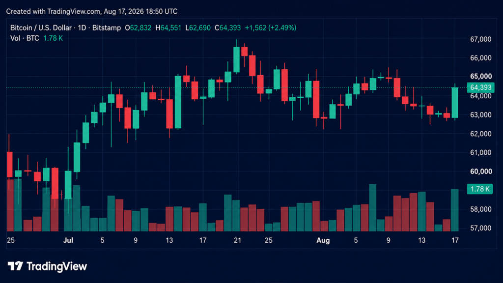 BTC Reclaims $64K as Short Sellers Lose $57.4M in Liquidations