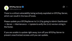 Bitcoin Lightning Nodes Hit as BTCPay Signals Emergency 2.4.2 Fix