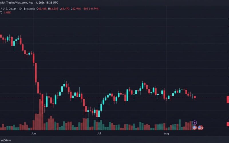 Bitcoin Slides to $62,470 as Sellers Test the $63K Floor Again