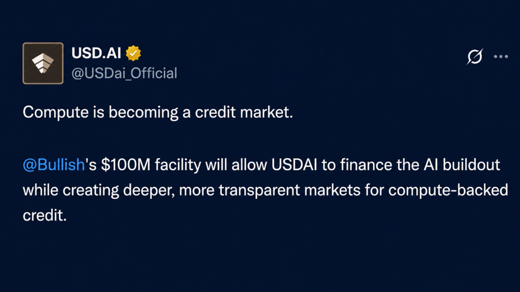 Bullish Makes $100M AI Credit Bet With GPUs Serving as Collateral