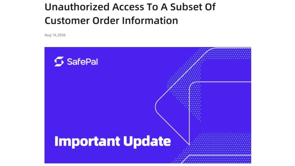 Data Breach Hits 39,798 Safepal Customers After Order Plugin Flaw